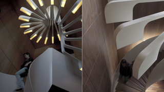 This Lovely Lighting Perfectly Complements a Spiral Staircase